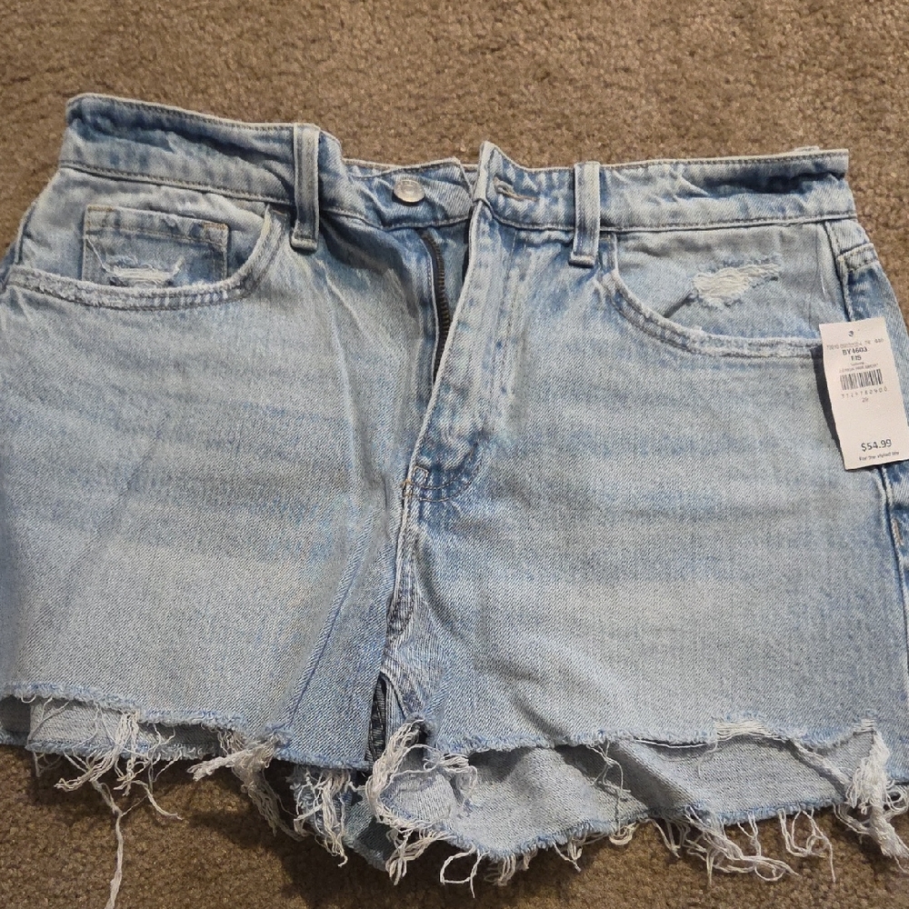 Flying Monkey Light Denim Frayed Jean Shorts